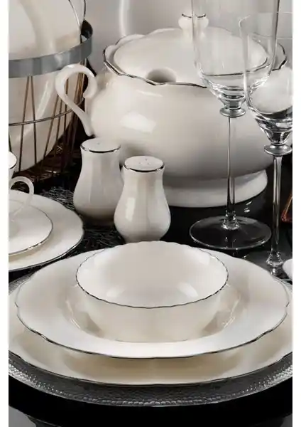 Kütahya Porselen Bone Olympos 24 Parça 6 Kişilik Yemek Takımı Şıklık ve Fonksiyonellik Sunar