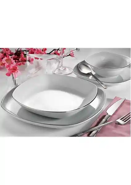 Kütahya Porselen Efes 24 Parça Yemek Takımı Şık ve Dayanıklı Modern Tasarım