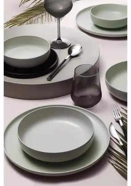 Kütahya Porselen Moderna 18 Parça 6 Kişilik Yemek Takımı Modern ve Şık Tasarım