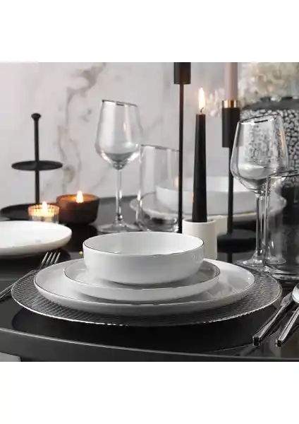 Kütahya Porselen Mood Platin 24 Parça Yemek Takımı Şıklık ve Fonksiyonellik Bir Arada