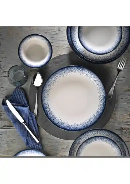 Kütahya Porselen Nano Krem 24 Parça 6 Kişilik Yemek Seti Modern ve Şık Tasarım