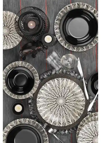 Kütahya Porselen Nanoceram 24 Parça 6 Kişilik Yemek Takımı Şık ve Dayanıklı Tasarım