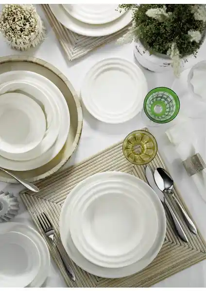 Kütahya Porselen New Tuvana 24 Parça 6 Kişilik Yemek Seti Modern ve Şık Tasarım