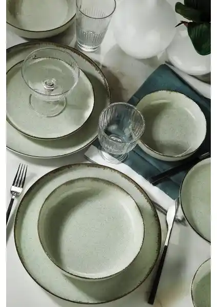 Kütahya Porselen Pearl Moderna 24 Parça 6 Kişilik Modern ve Şık Yemek Seti