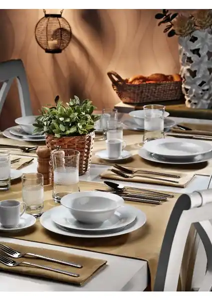 Kütahya Porselen Zümrüt 24 Parça Şık ve Dayanıklı 6 Kişilik Yemek Takımı