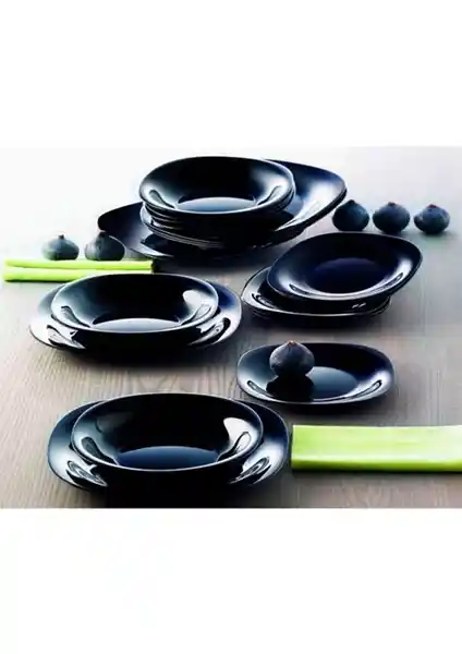 Luminarc Lumınarc Arcopal 24 Parça Siyah Yemek Takımı Modern ve Dayanıklı Tasarımıyla Sofralarınıza Zarafet Katar