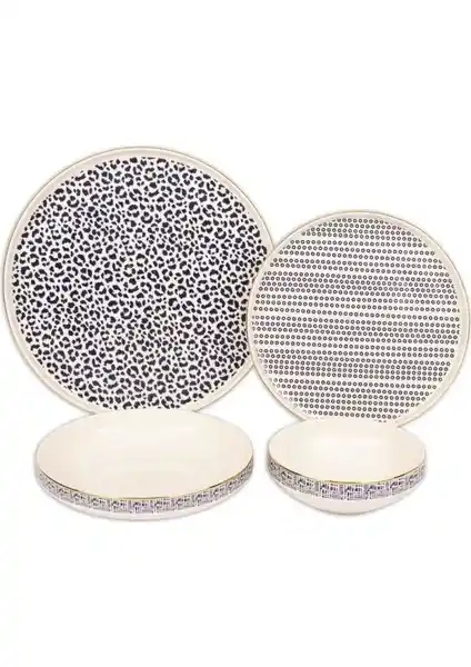 Mikasa Moor Blue Modern 6 Kişilik 24 Parça Porselen Yemek Takımı