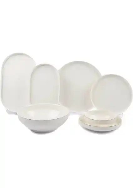 Mikasa Moor Gold Modern 27 Parça Beyaz Porselen Yemek Takımı Şık ve Dayanıklı Tasarım