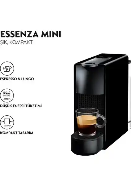 Nespresso Essenza Mini C 30 Siyah Kahve Makinesi: Kompakt ve Güçlü Kahve Deneyimi
