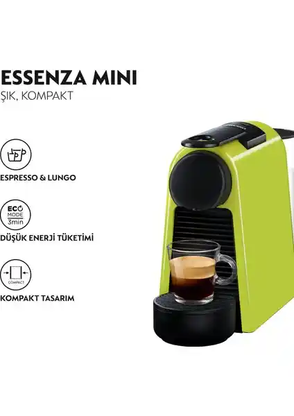Nespresso Essenza Mini D30 Yeşil Kahve Makinesi: Kompakt ve Güçlü Kahve Deneyimi