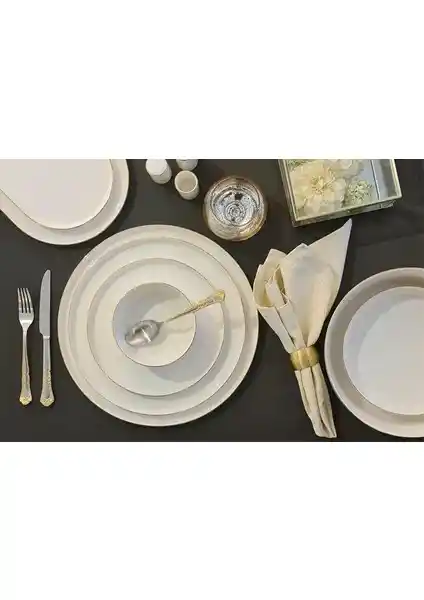 Porland Chopin Altın 60 Parça Yemek Takımı Şıklık ve Dayanıklılığı Bir Arada Sunar