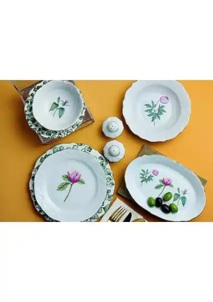 Porland Flower 34 Parça 6 Kişilik Yemek Takımı Estetik ve Dayanıklı Tasarımıyla Sofralarınıza Zarafet Katar