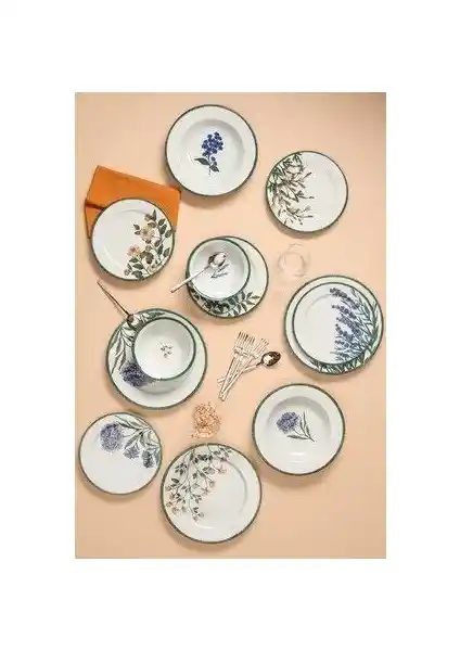 Porland Flower Garden 6 Kişilik Porselen Yemek Takımı Modern ve Dayanıklı Tasarım