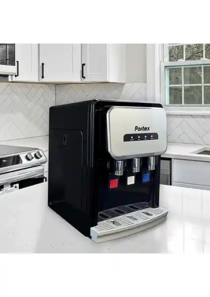 Portex Tezgah Üstü Arıtmalı Su Sebili Sıcak Soğuk ve Ilık Su Çıkışıyla Modern Tasarım