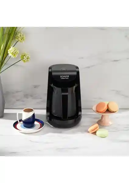 Schafer Coffee Point Türk Kahve Makinesi Siyah Renkli Modern ve Güvenli Tasarım