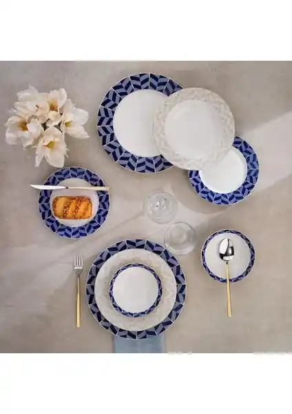 Schafer Fiesta Lacivert Yemek Takımı 24 Parça Zarif ve Modern Tasarım