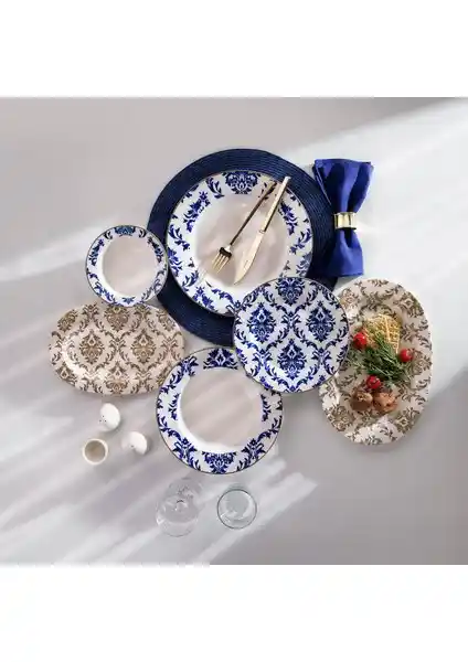 Schafer Volte 55 Parça Lacivert Yemek Takımı Şık ve Dayanıklı Tasarımıyla Öne Çıkar