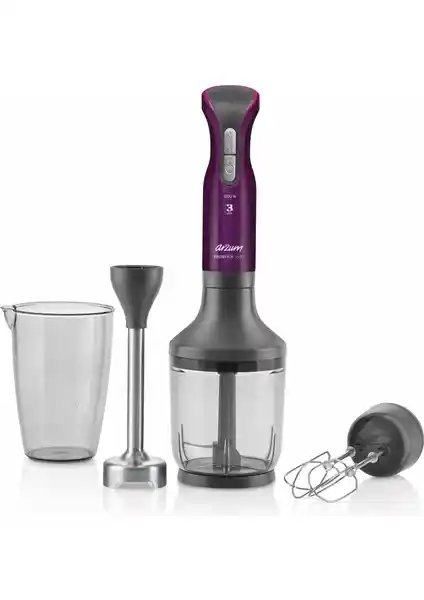 Arzum AR1053 Prostick 1500 W Güçlü Çok Fonksiyonlu El Blender Seti Mürdüm Renkli