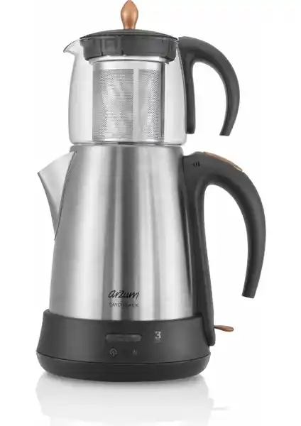 Arzum AR3003 Çaycı Cam Demlikli Modern Tasarım ve Fonksiyonellik Özellikleri