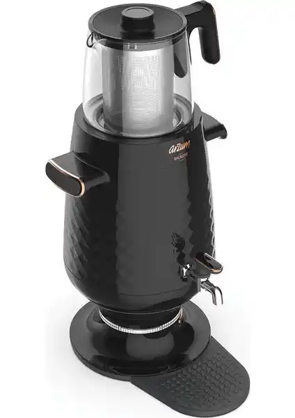 Arzum Ehlikeyf 3,5 L Siyah Paslanmaz Çelik Semaver: Modern Tasarım ve Yüksek Performans