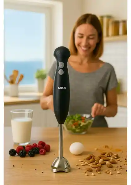 Bold Siyah Turbo Çubuk Blender: Güçlü Performans ve Modern Tasarım Özellikleri