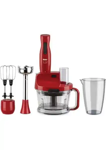 Fakir Mr. Chef Quadro Blender Seti Kırmızı - Çok Fonksiyonlu Mutfak Cihazı