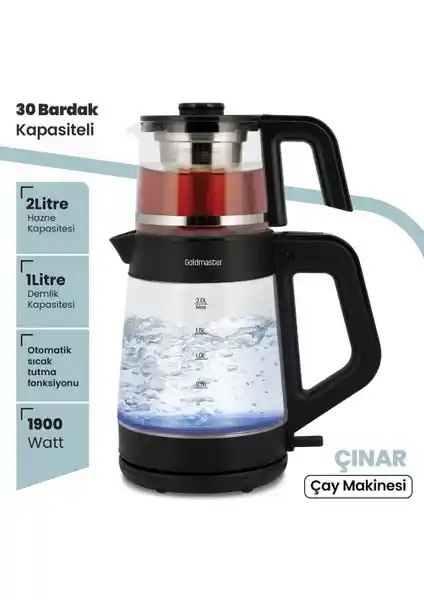 Goldmaster GM8320S Çınar: Modern Tasarım ve Fonksiyonellik ile Çay ve Su Isıtıcıları