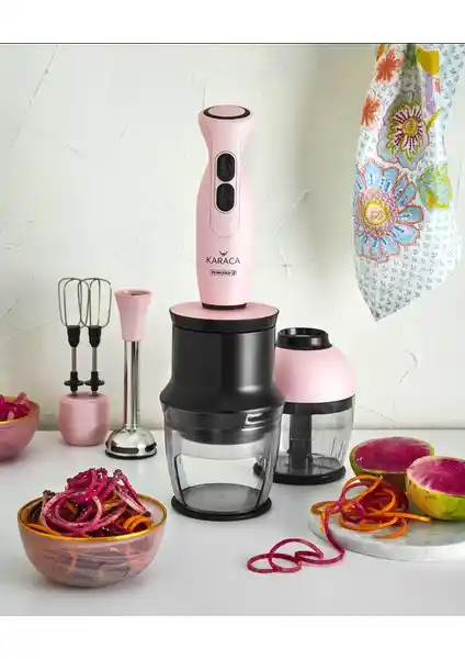 Karaca Blendfit Spiral Sebze Doğrayıcı 4 in 1 Set PinkGold ile Mutfakta Yenilikçi Çözüm