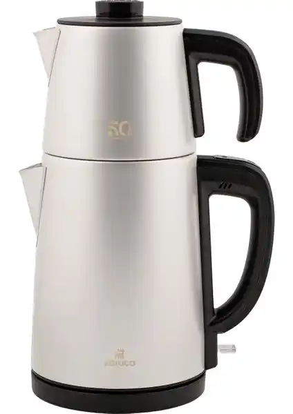 Karaca Gastro Dem 2'li Çelik Inox Çay Makinesi ve Su Isıtıcı 50. Yıl Özel Koleksiyon