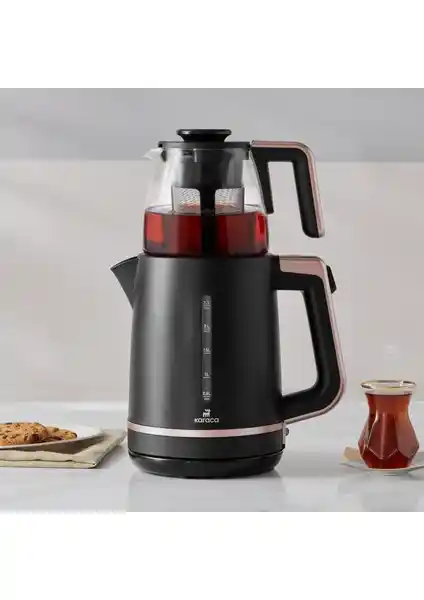 Karaca Maxi Tea XL 2in1 Cam Demlikli Çay Makinesi ve Kettle Roseberry Özellikleri ve Kullanıcı Yorumları