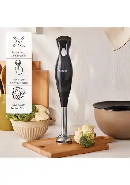 Karaca Shiny Black El Blenderi Güçlü Performans ve Modern Tasarım ile Mutfağınıza Şıklık Katar