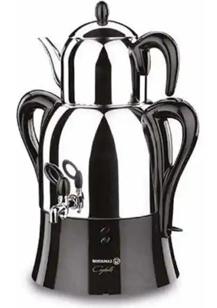 Korkmaz Kor A341-04 12 Çaykolik Inox Siyah Semaver: Şık ve Fonksiyonel Mutfak Gereciği