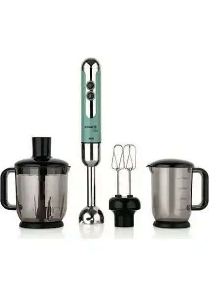 Korkmaz Mia Mega Turkuaz Krom Blender Seti: Çok Fonksiyonlu ve Şık Mutfak Aleti
