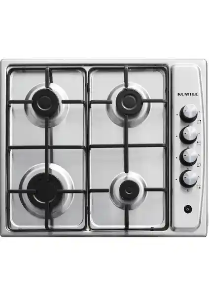 Kumtel KO 410F Inox 4 Gözü Gazlı Setüstü Ocak Modern ve Güvenli Mutfak Kullanımı İçin