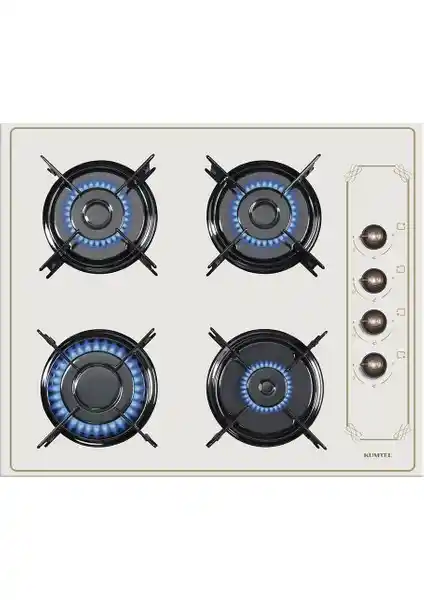 Kumtel Rustik Beyaz Cam Ankastre Ocak KO-40 Tasarımı ve Özellikleri