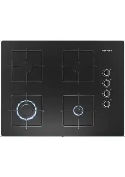 Profilo OO37P6O12D Siyah Sert Cam Ankastre Gazlı Ocak Modern ve Güvenilir Tasarım