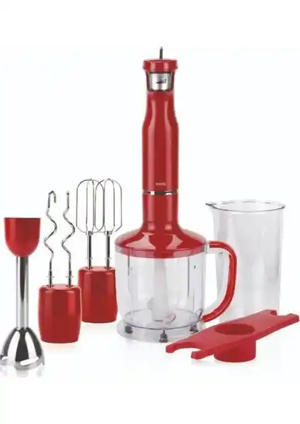Raks Hot Mix 1700 W Blender Seti Kırmızı Güçlü ve Çok Fonksiyonlu Mutfak Aleti