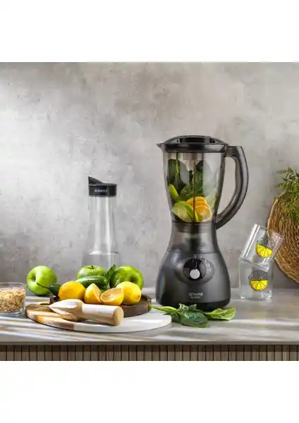 Schafer Blendy Sürahi Blender Antrasit Renkli 1500 ml Kapasiteli ve Çok Fonksiyonlu