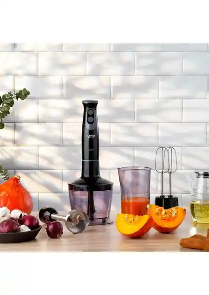 Schafer Chef Pro El Blender Seti Siyah 1500 Watt Güç ve Çok Yönlülük Sunan Mutfak Aleti