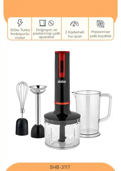 Sinbo 1000 W Çok Fonksiyonlu Blender Seti: Güçlü ve Çok Yönlü Mutfak Aleti