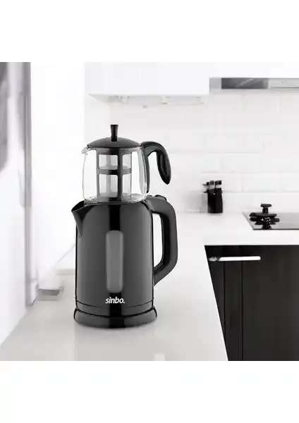 Sinbo STM-5840 Elektrikli Cam Demlikli Çay Seti Modern Tasarım ve Kullanım Kolaylığı