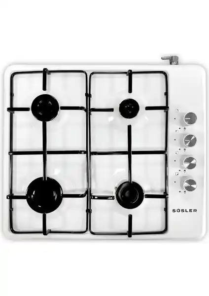 Süsler SSO-2125 Beyaz Gaz Emniyetli 4 Gözü LPG Uyumlu Mutfak Ocakları