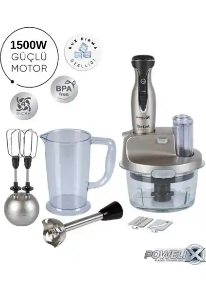 Tefal HB203A30 MasterBlend Activflow: Güçlü ve Çok Fonksiyonlu El Blender Seti