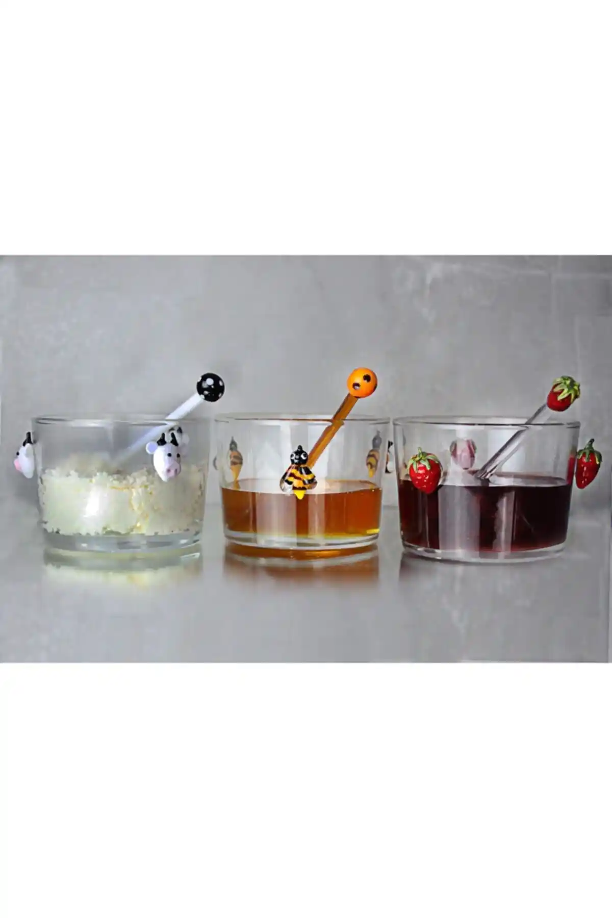 ADAMODART Bal Kaymak Reçel 3’lü Cam Kase Seti Estetik ve Fonksiyonel Tasarım