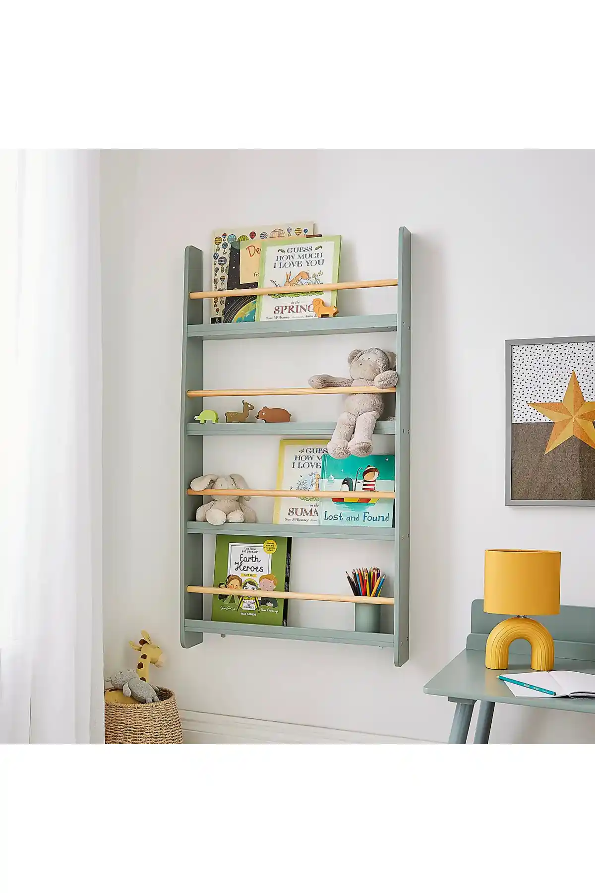 Ahşap Montessori Çocuk Odası Mobilyası: Adaçayı Yeşili Renk Seçeneği ve Fonksiyonel Tasarım