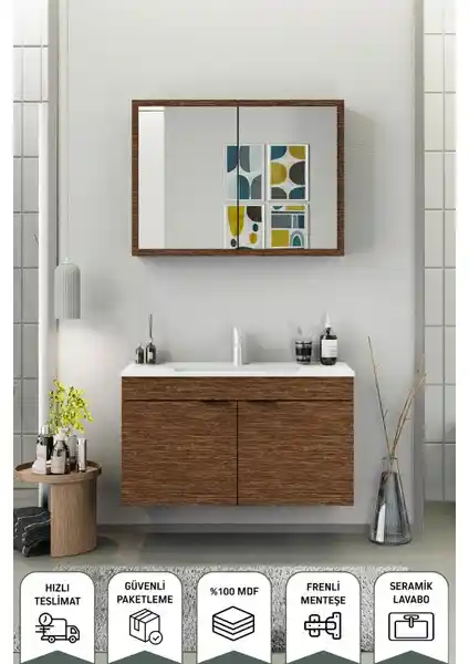 Biani Fix Loft 100 Cm Banyo Dolabı Modern Tasarım ve Dayanıklı Malzemelerle