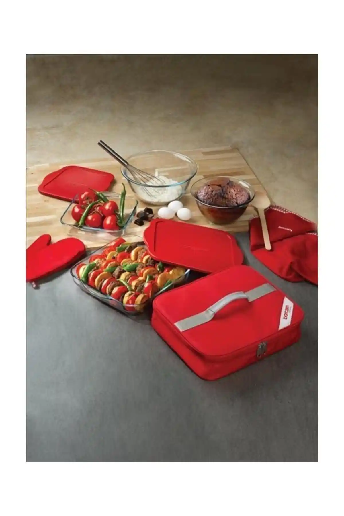 Borcam Paşabahçe Termal Çantalı Kapaklı Tencere Seti Fırın ve Saklama İçin Dayanıklı ve Pratik