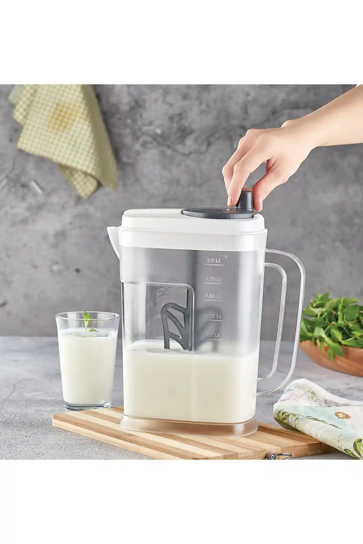 CCK HOME Mikser Sürahi Ayran Çırpıcı 2L Sağlıklı ve Şık Mutfak Gereci