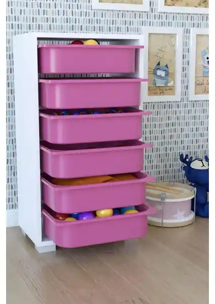 Çok Amaçlı Pembe Oyuncak Dolabı: Dayanıklı ve Estetik Çok Yönlü Depolama Çözümü