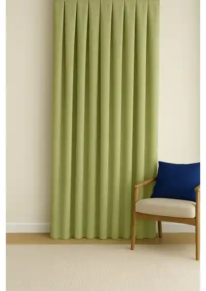 Cortibo Barcelona Kadife Dokulu Fon Perde Çağla - Şık ve Kolay Kullanımlı Modern Perde